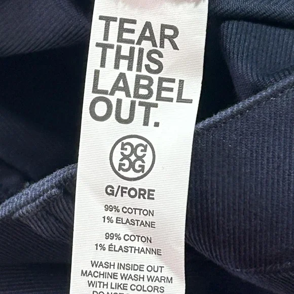 NEW G/FORE Pants Womens 8 Navy Straight Tapered High Rise Golf Chino Trousers